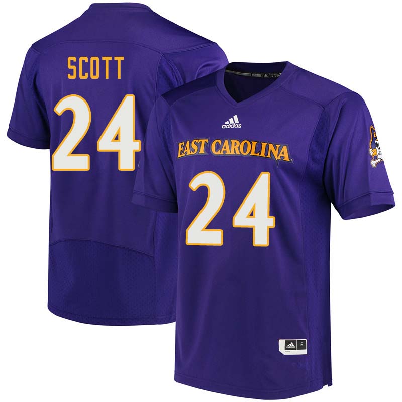 Men #24 Derrell Scott East Carolina Pirates College Football Jerseys Sale-Purple